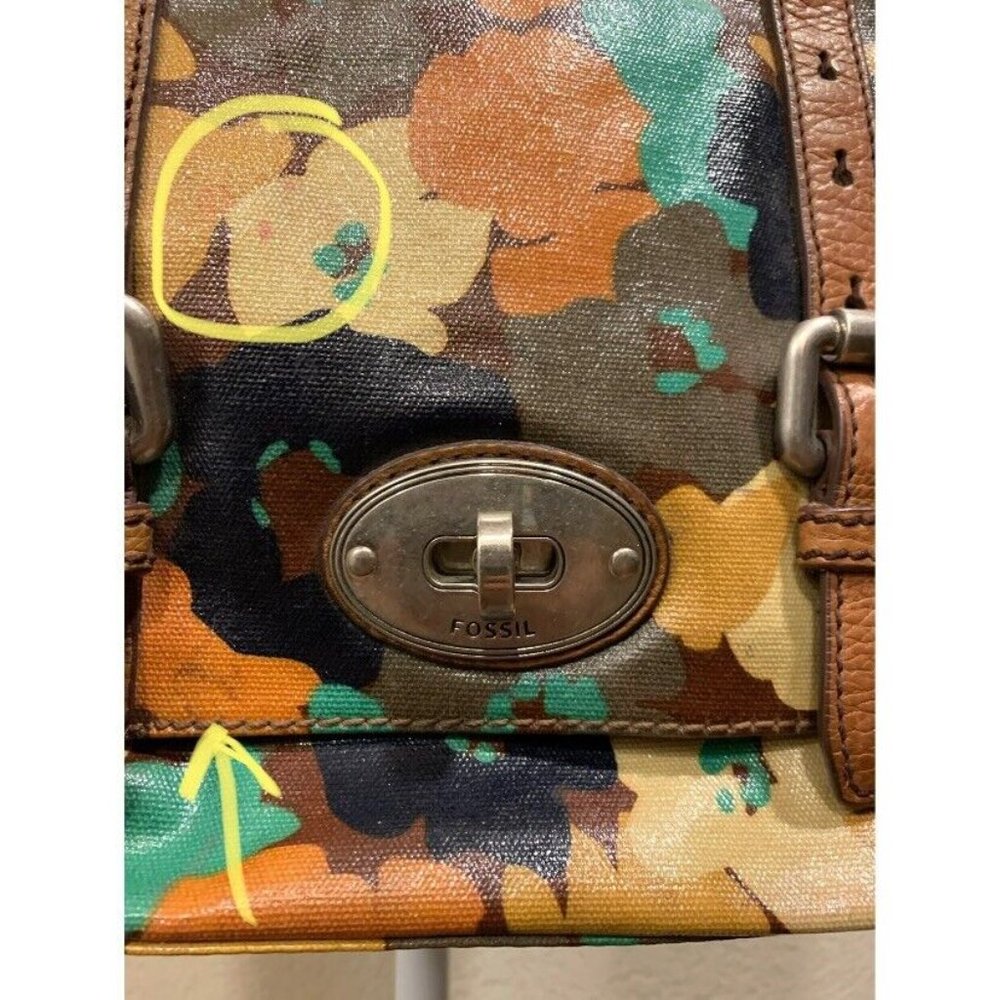 Fossil Key Per Vintage Coated Canvas Floral Print… - image 4